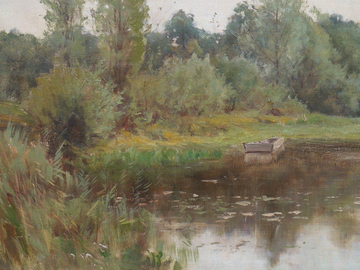 Paysage à la rivière, Lorraine ?  Paul LICOURT (1846-1937)-photo-3