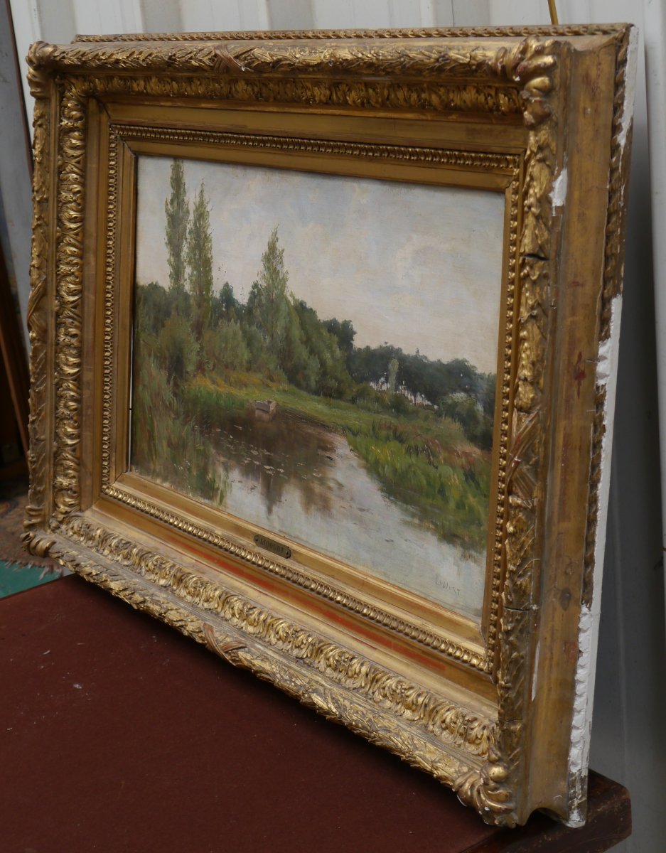 Paysage à la rivière, Lorraine ?  Paul LICOURT (1846-1937)-photo-5