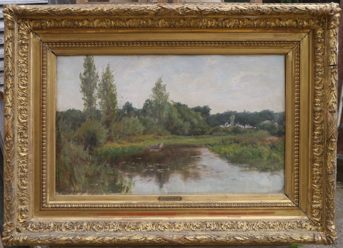 Paysage à la rivière, Lorraine ?  Paul LICOURT (1846-1937)