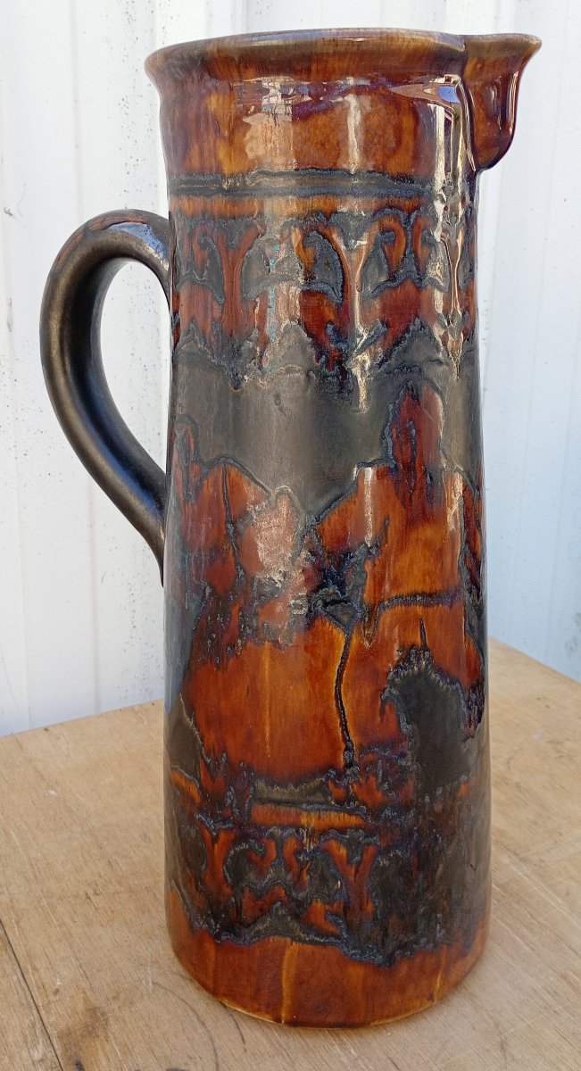 Très grand et lourd pichet faience Quimper Odetta 45 cm