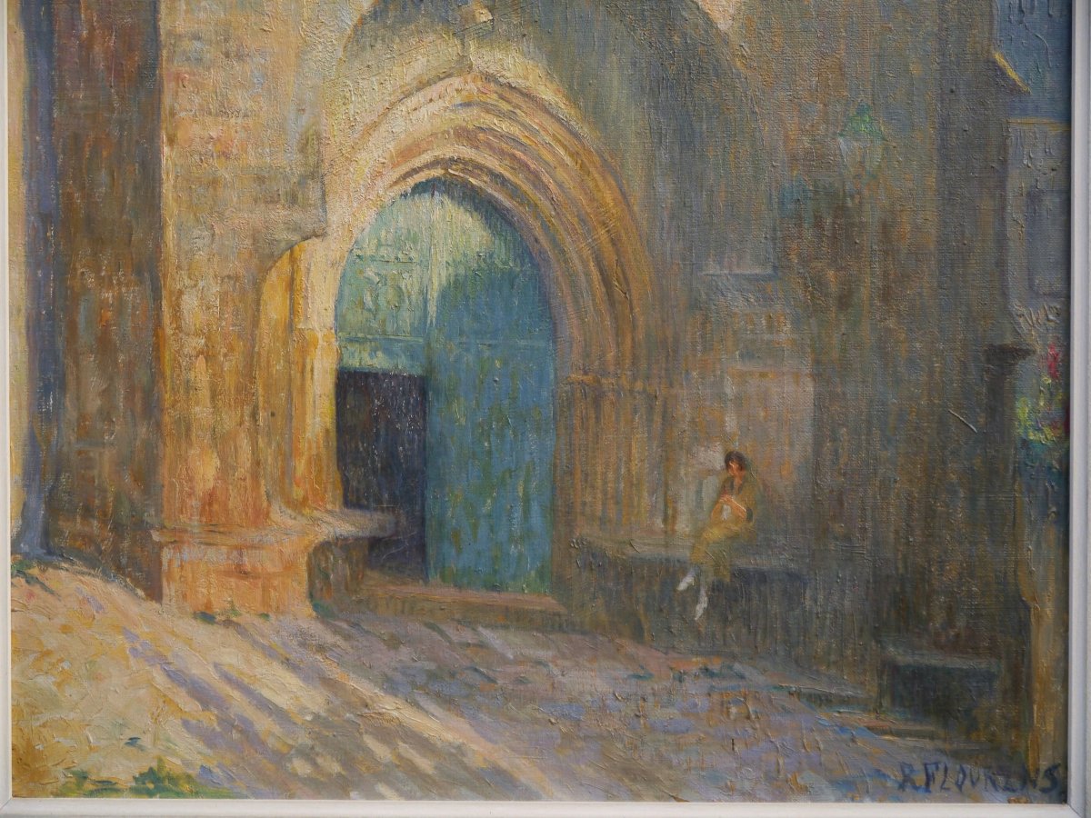 Woman In Front Of A Church Gate. Renée Flourens, 19th–20th Centuries-photo-1