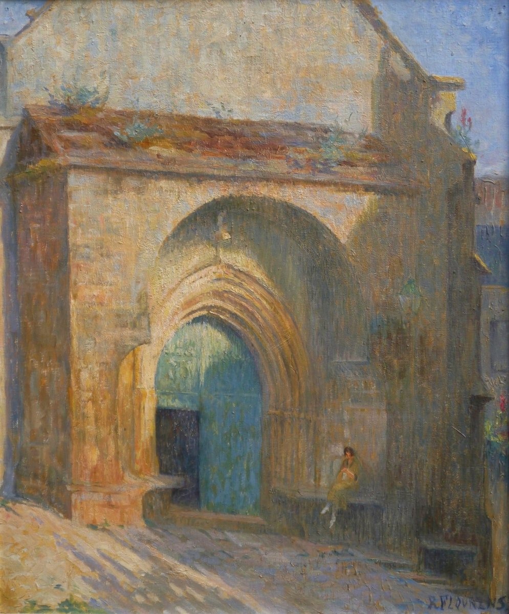 Woman In Front Of A Church Gate. Renée Flourens, 19th–20th Centuries