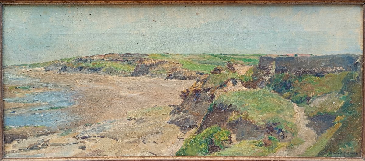 Paysage marin, plage et falaises, Côte basque ? Georges DEMIRGIAN (1855-1920)-photo-2