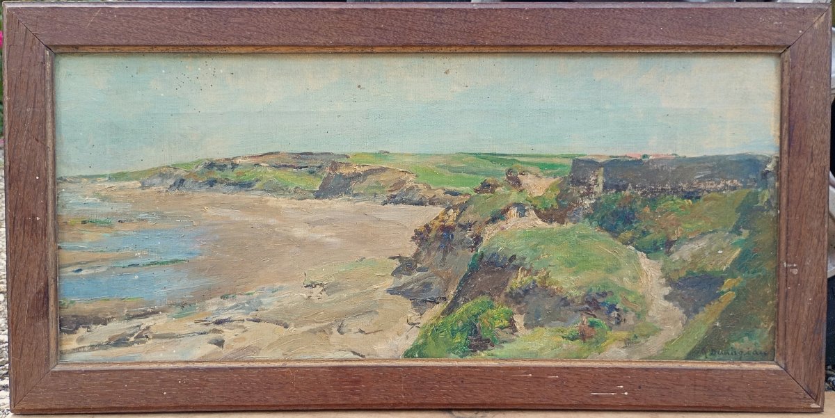 Paysage marin, plage et falaises, Côte basque ? Georges DEMIRGIAN (1855-1920)-photo-3