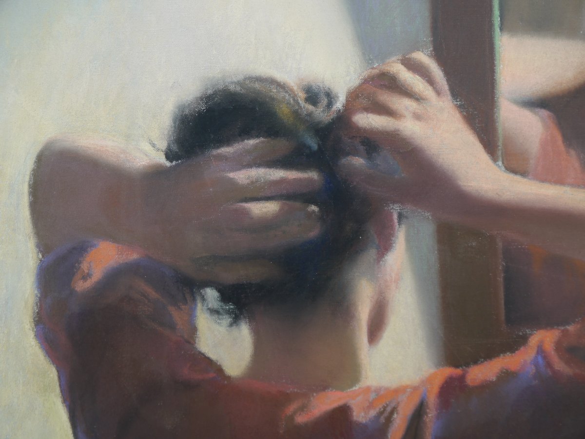 Firmin BAES (1874-1943). Femme à sa coiffure.-photo-4