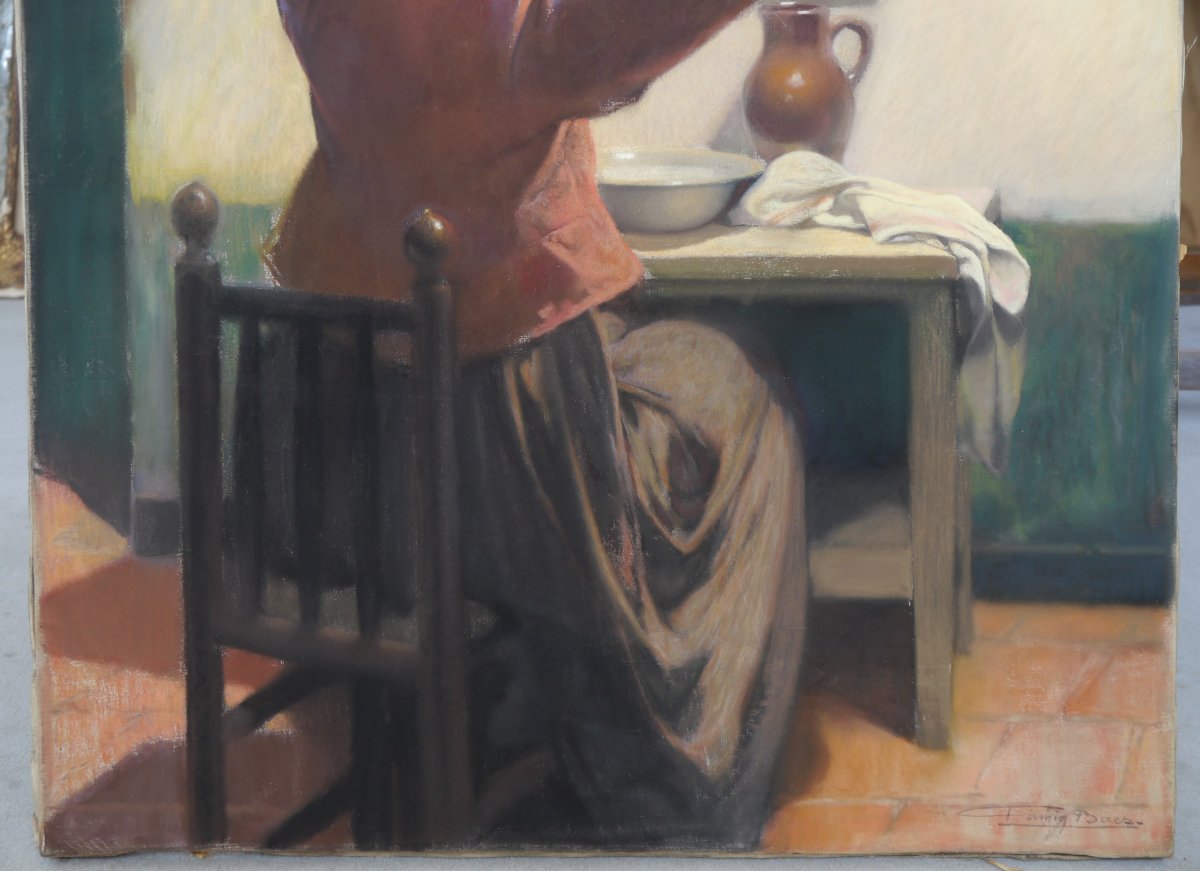Firmin BAES (1874-1943). Femme à sa coiffure.-photo-3