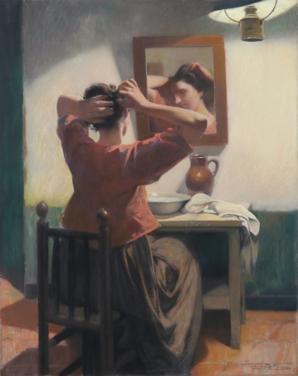 Firmin BAES (1874-1943). Femme à sa coiffure.