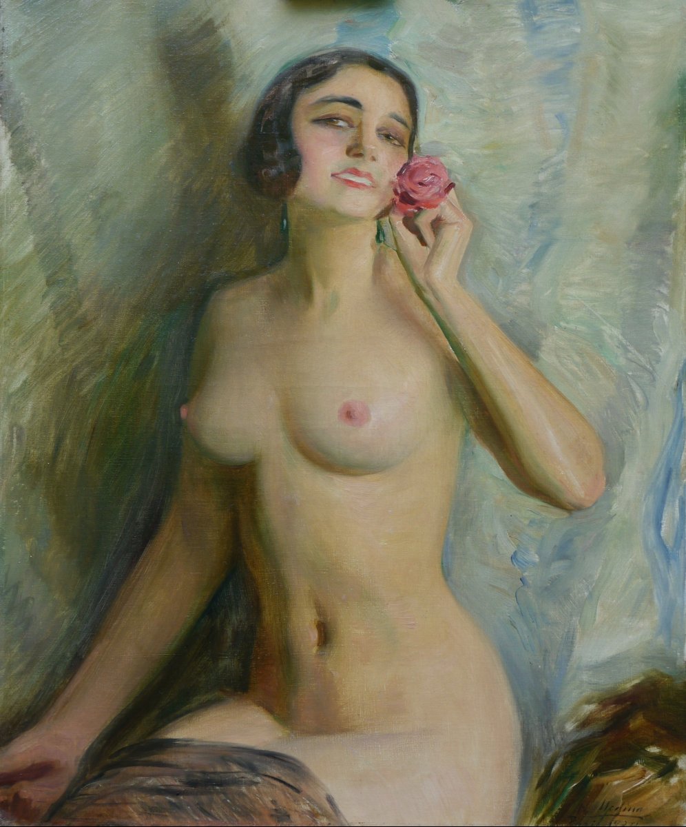 Henrique MEDINA (1901-1988). Femme dénudée, Paris 1924