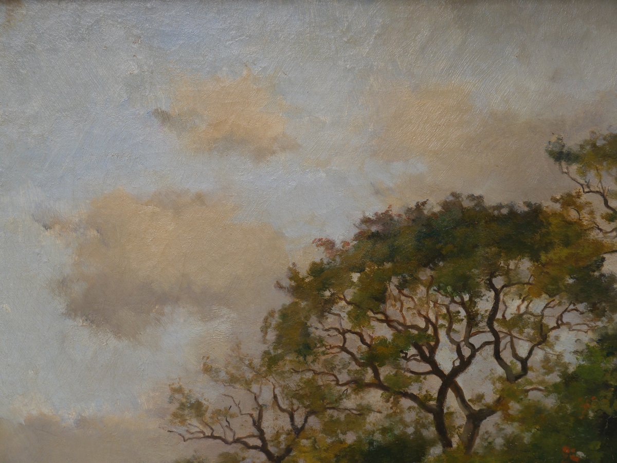 Pierre Emmanuel Damoye (1847–1916). Lively Landscape, Cows.-photo-4
