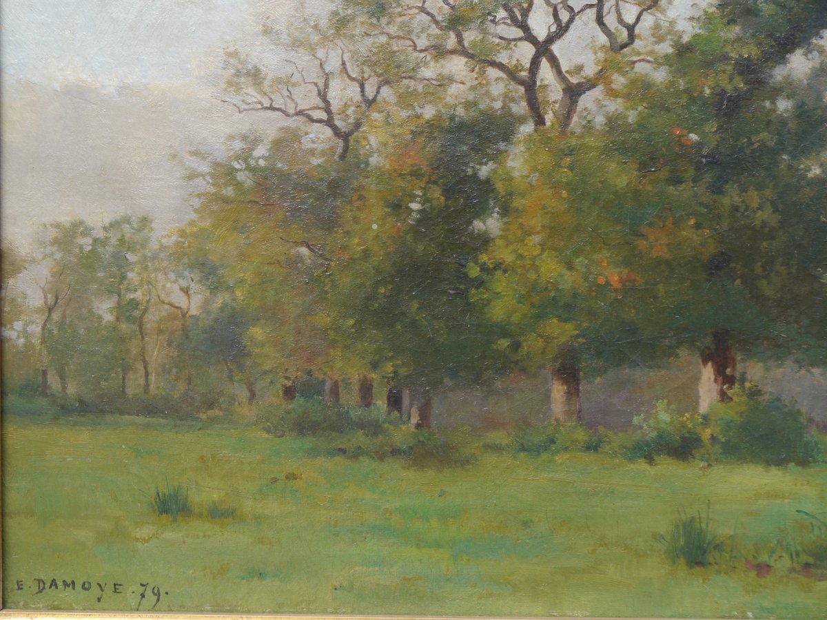 Pierre Emmanuel Damoye (1847–1916). Lively Landscape, Cows.-photo-5