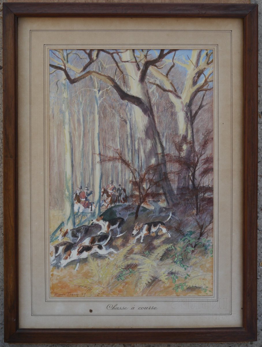 Maurice TAQUOY (1878-1952). Chasse à courre 1929-photo-2