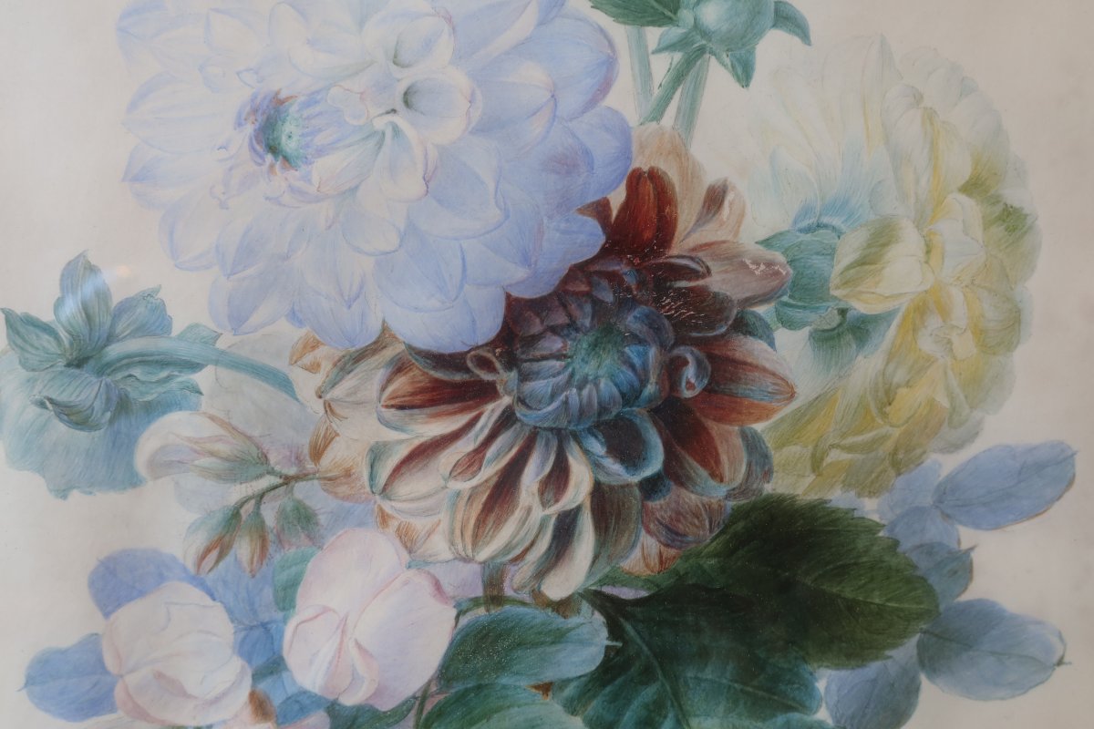 19th-century Bouquet Of Flowers - Louise Logerot, Circa 1840-photo-1