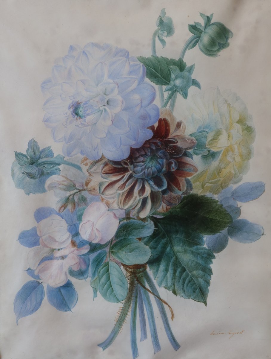 19th-century Bouquet Of Flowers - Louise Logerot, Circa 1840