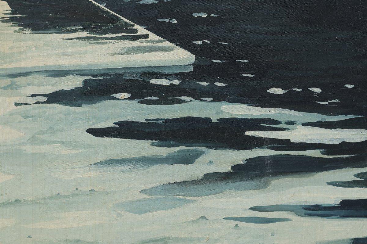 Marine à la palette du peintre. Jean-Nicolas Cornelius (1943-2021)-photo-2