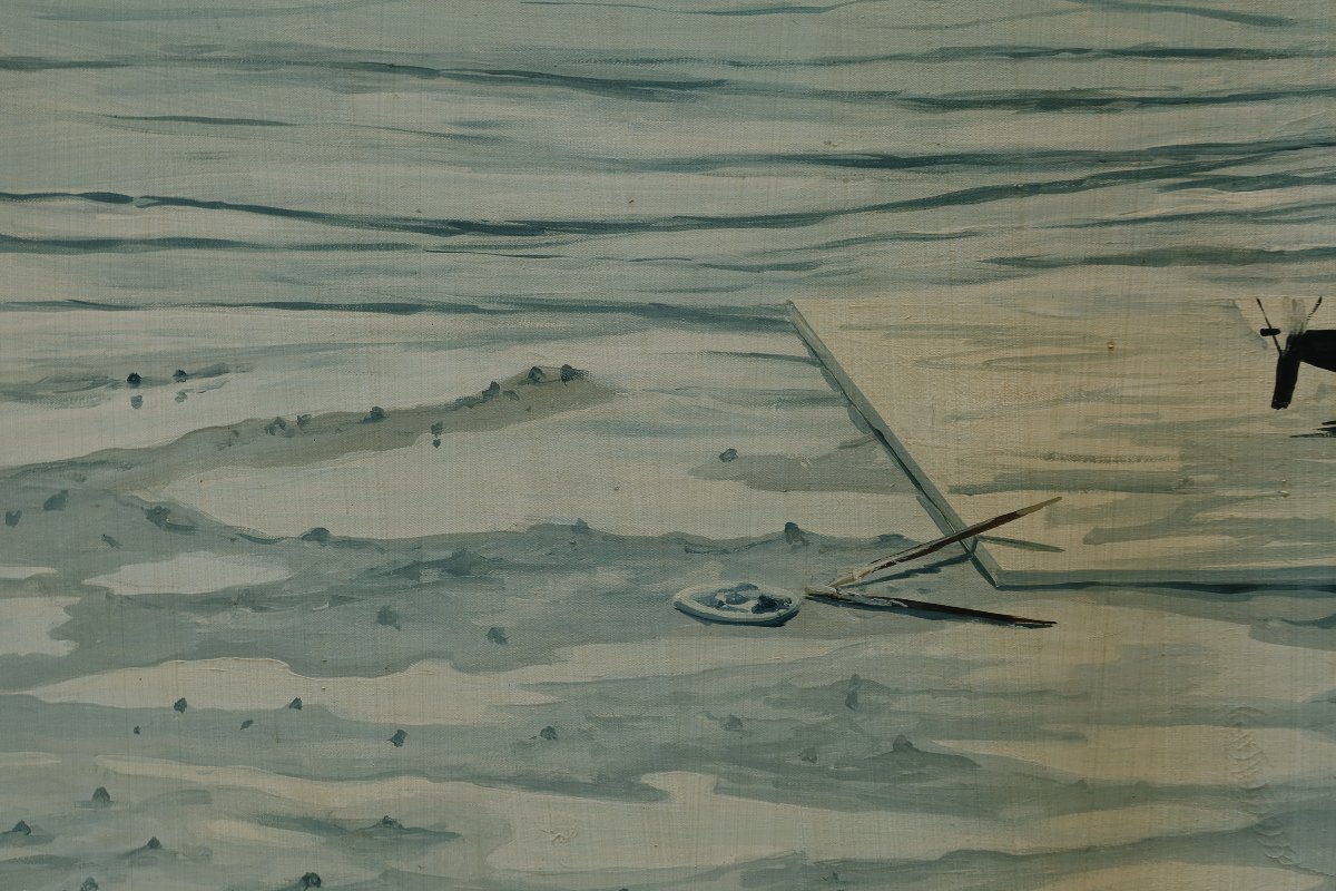 Marine à la palette du peintre. Jean-Nicolas Cornelius (1943-2021)-photo-4