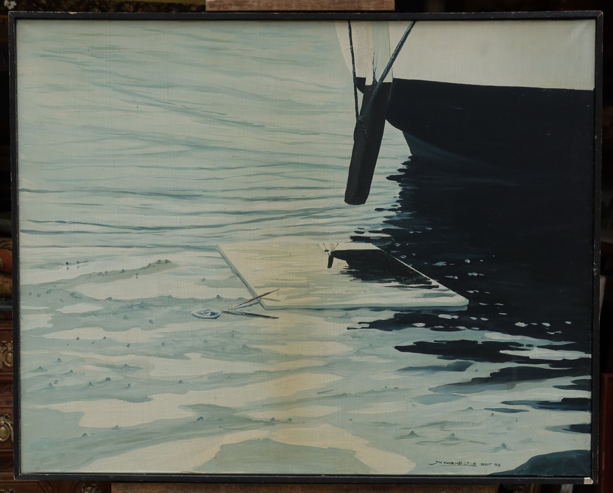 Marine à la palette du peintre. Jean-Nicolas Cornelius (1943-2021)