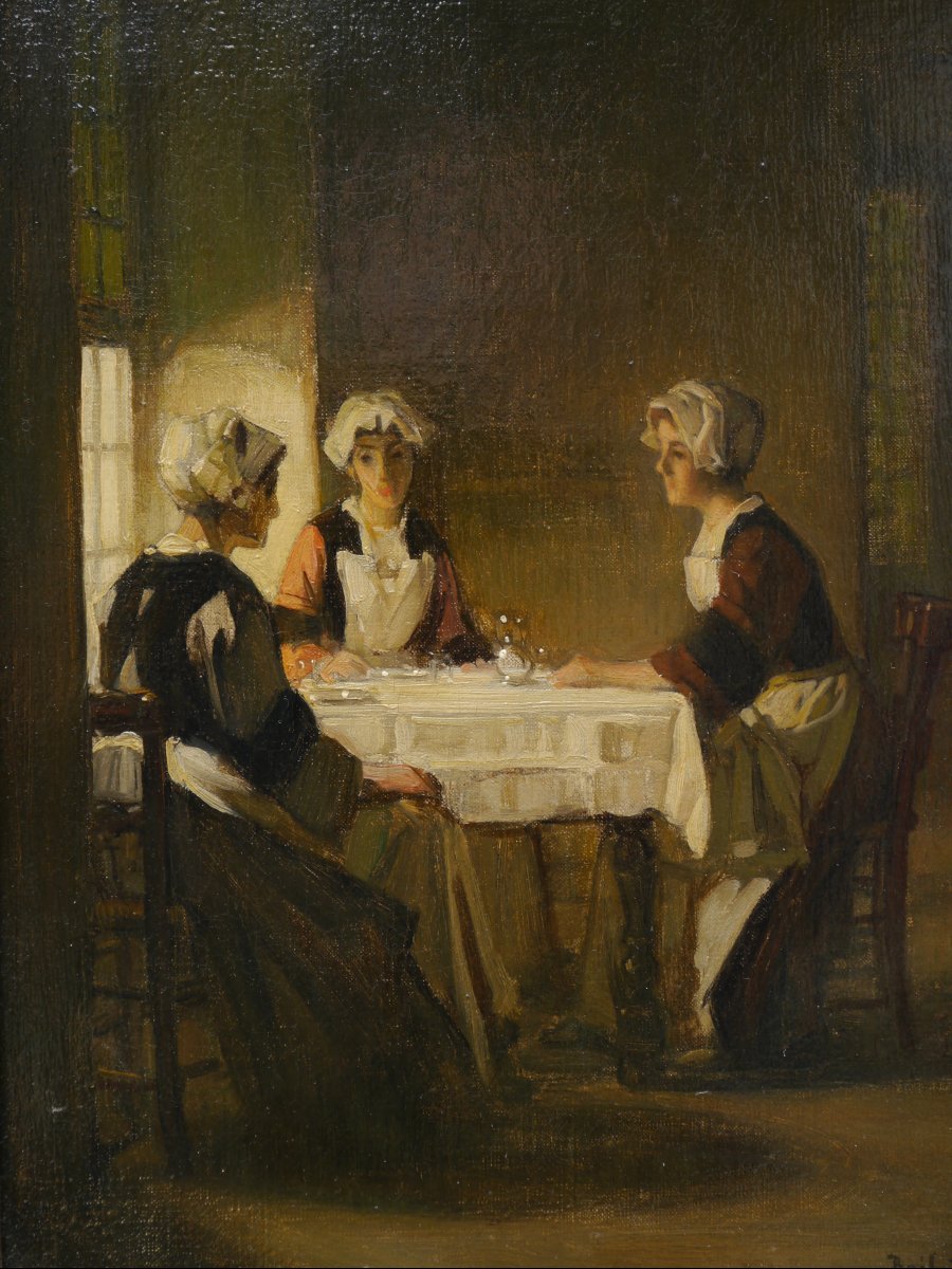 "the Conversation: Women Seated At A Table." Joseph Bail (1862–1921)-photo-3
