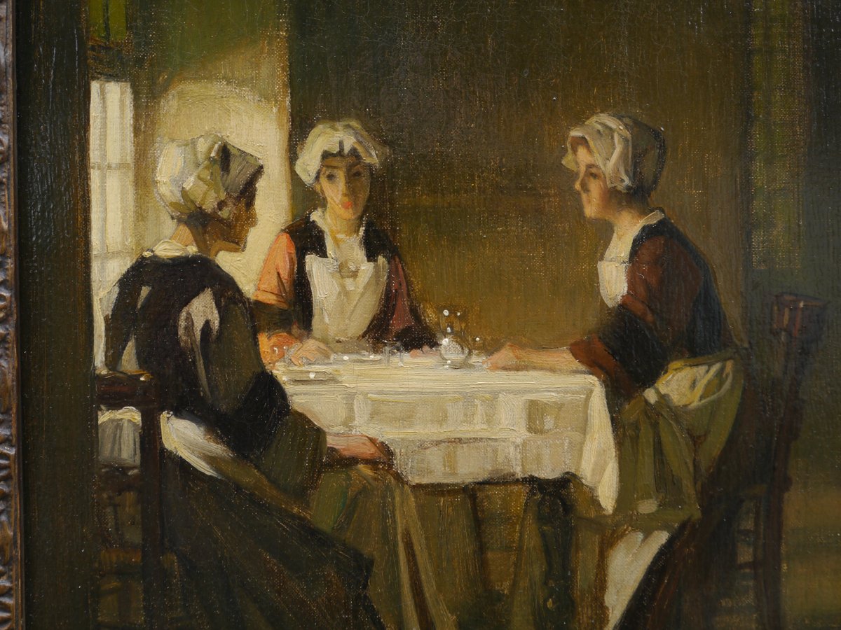 "the Conversation: Women Seated At A Table." Joseph Bail (1862–1921)-photo-1