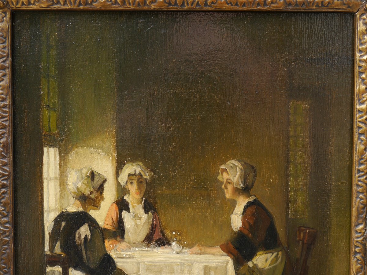 "the Conversation: Women Seated At A Table." Joseph Bail (1862–1921)-photo-3
