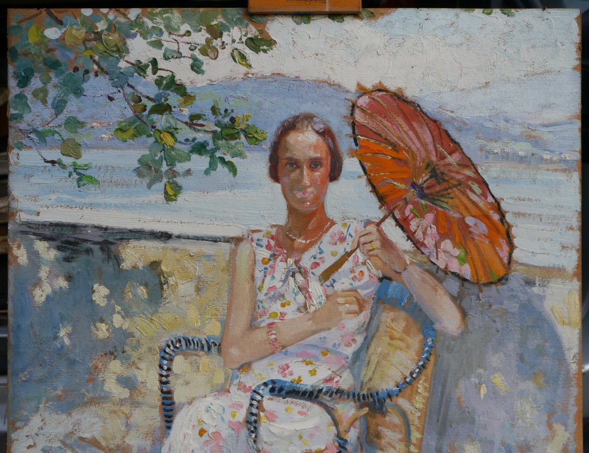 Woman With A Parasol, Bourdeau 1932. Marguerite Mary Darbour (19th–20th Century)-photo-2