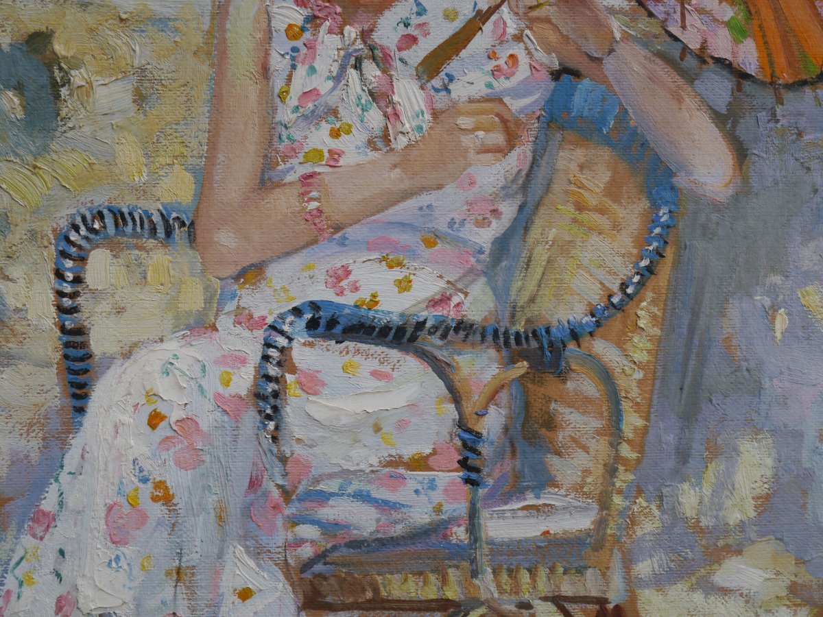 Woman With A Parasol, Bourdeau 1932. Marguerite Mary Darbour (19th–20th Century)-photo-5