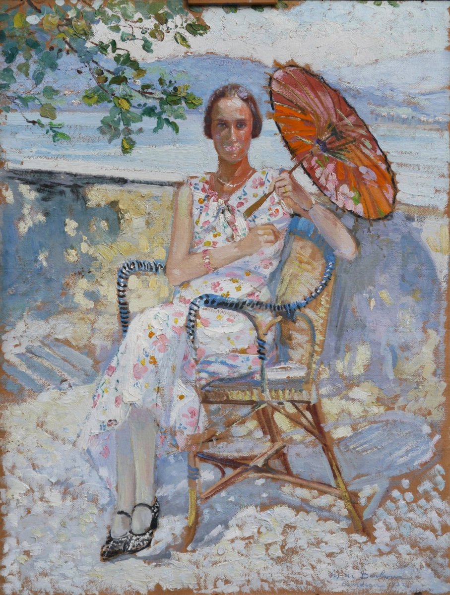 Woman With A Parasol, Bourdeau 1932. Marguerite Mary Darbour (19th–20th Century)