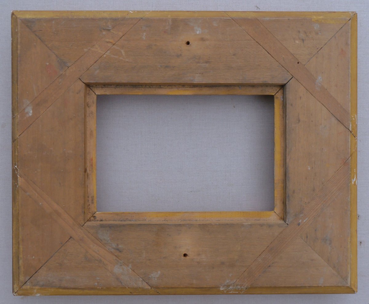 Petit cadre doré 19e à canaux vue 14,5 x 9,5 cm-photo-3