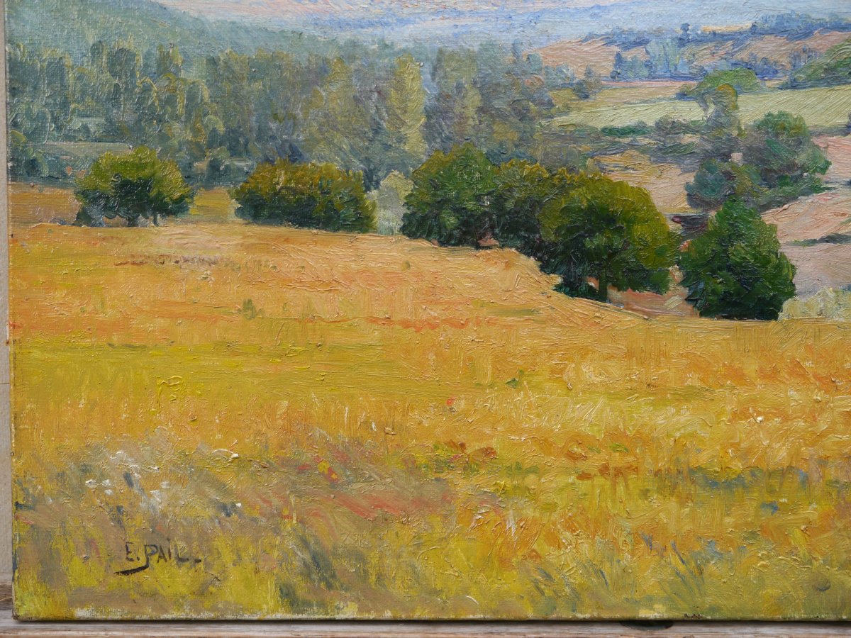 Edouard PAIL (1851-1916). Paysage de campagne.-photo-1