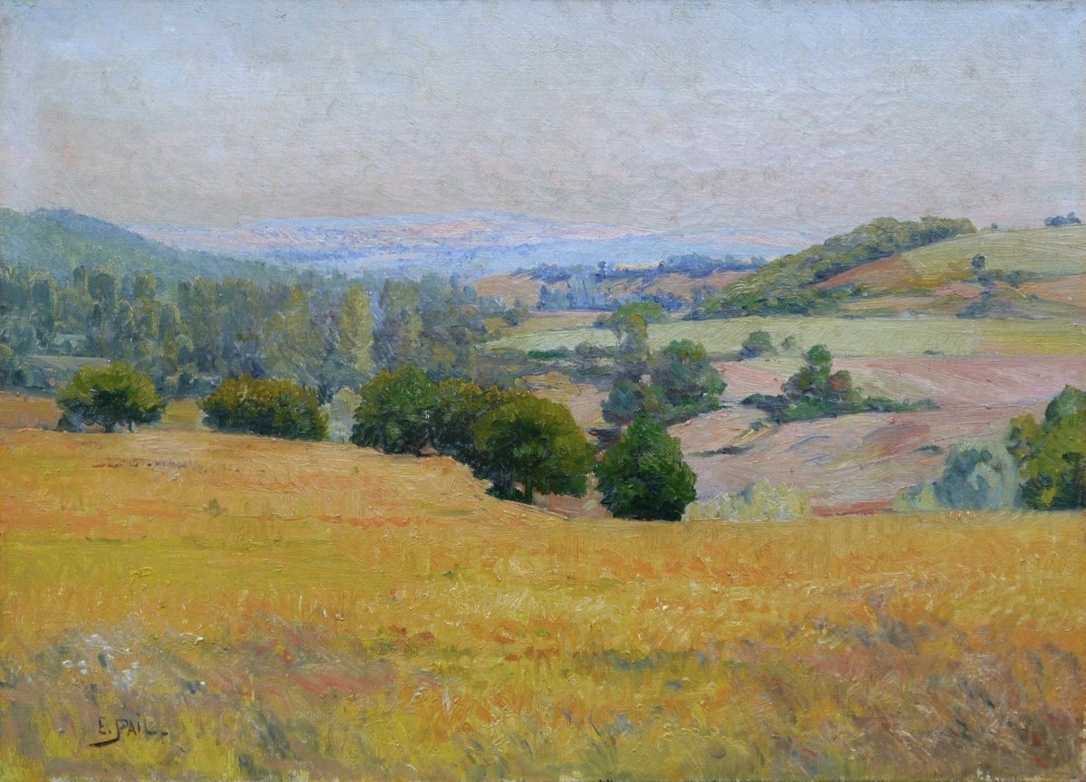 Edouard PAIL (1851-1916). Paysage de campagne.