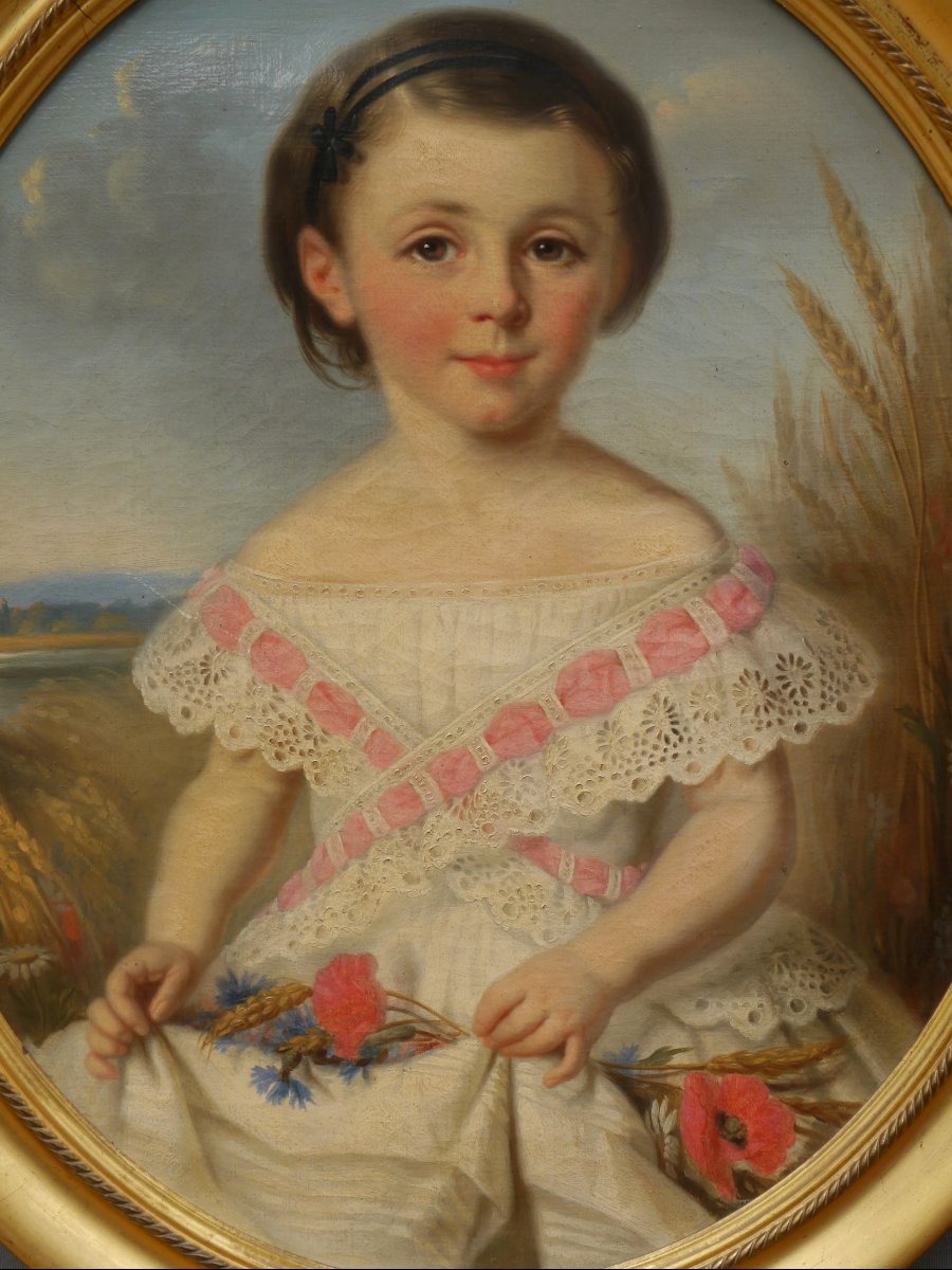 Portrait de fille 1857. Léonie PRIN (1820-?), enfant-photo-3