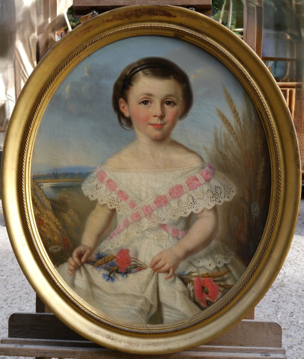 Portrait Of A Girl, 1857. Léonie Prin (1820–?), As A Child-photo-2