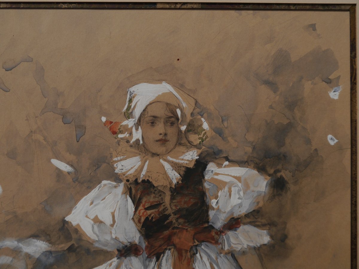 Ludwig MAROLD (1865-1898). Jeune paysanne tchèque à la cruche.-photo-3