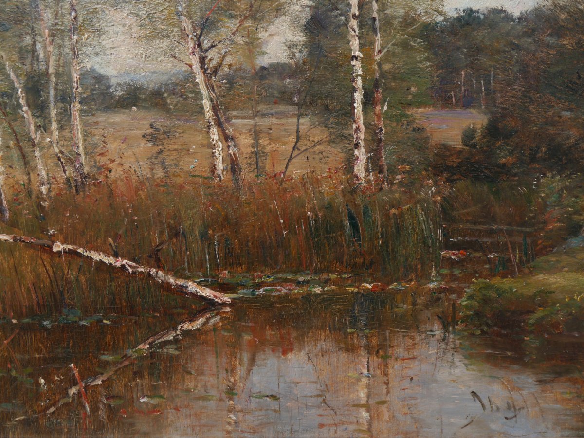 Louis Aimé Japy (1840–1916). Landscape With A Pond.-photo-1