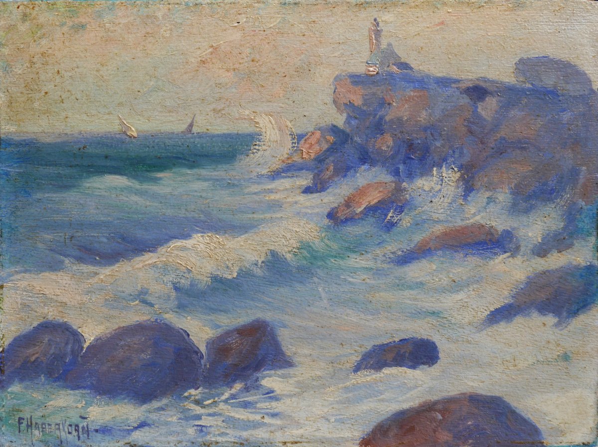 Phare de Ploumanac'h, Perros-Guirec.  F. HABERKOAN (XXe siècle)