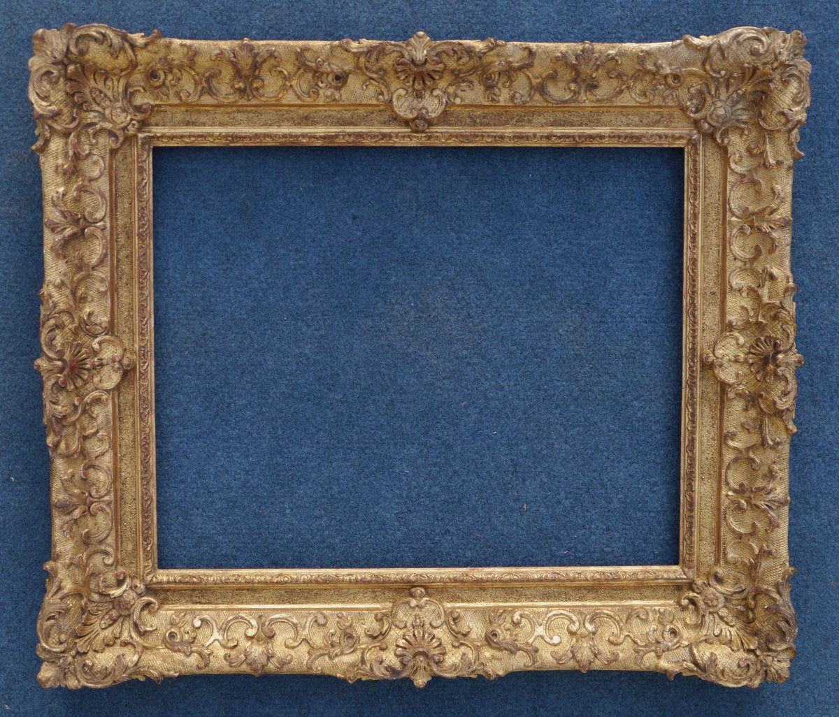 Cadre doré XIXè style Louis XIV pour format 6F (41x33cm),vue 39,5x31,5 cm-photo-2