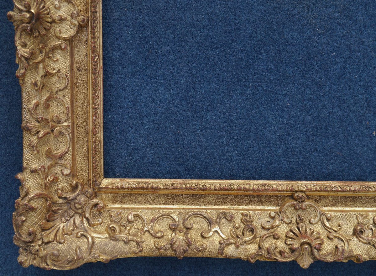 Cadre doré XIXè style Louis XIV pour format 6F (41x33cm),vue 39,5x31,5 cm-photo-4