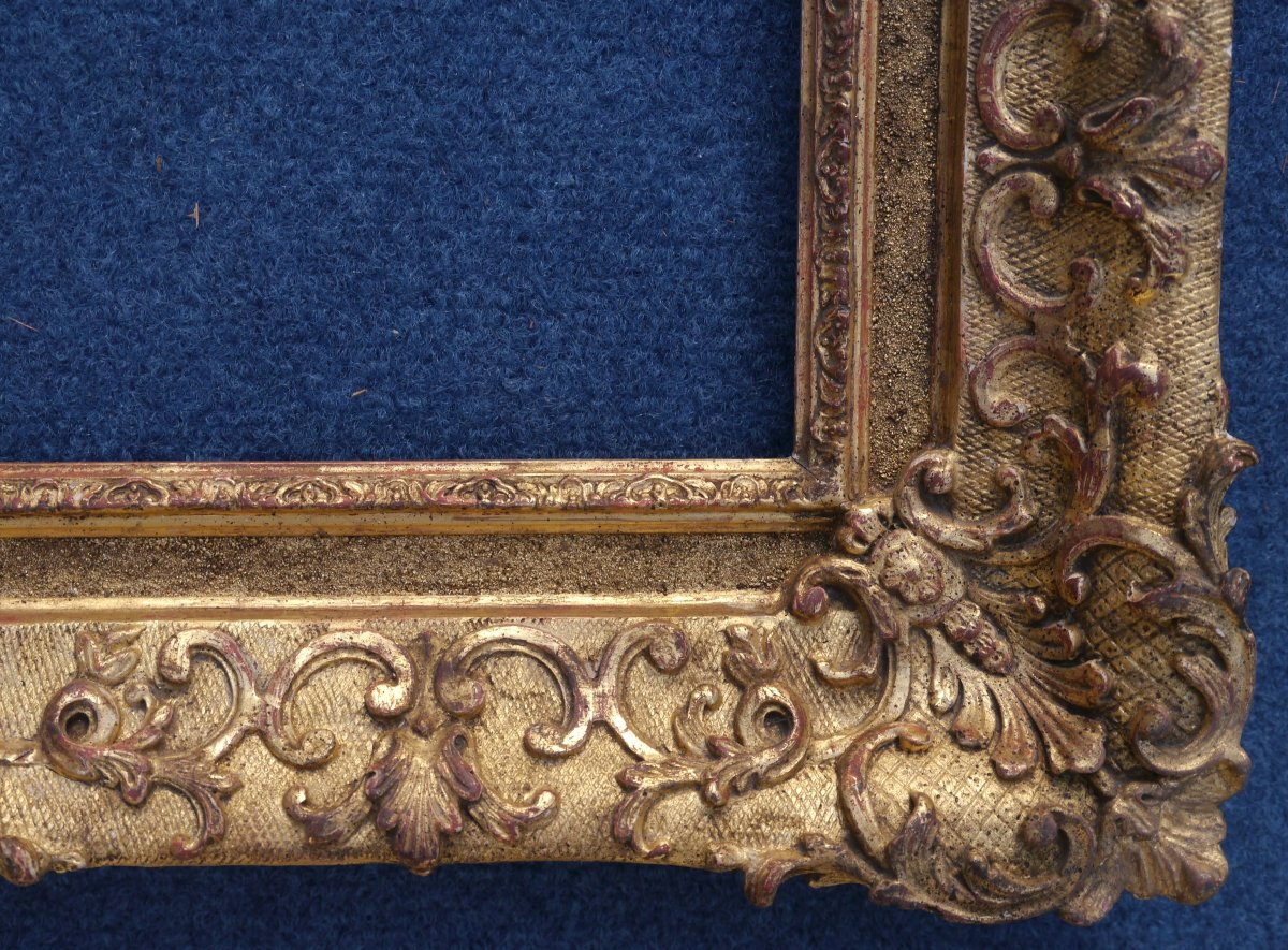Cadre doré XIXè style Louis XIV pour format 6F (41x33cm),vue 39,5x31,5 cm-photo-5