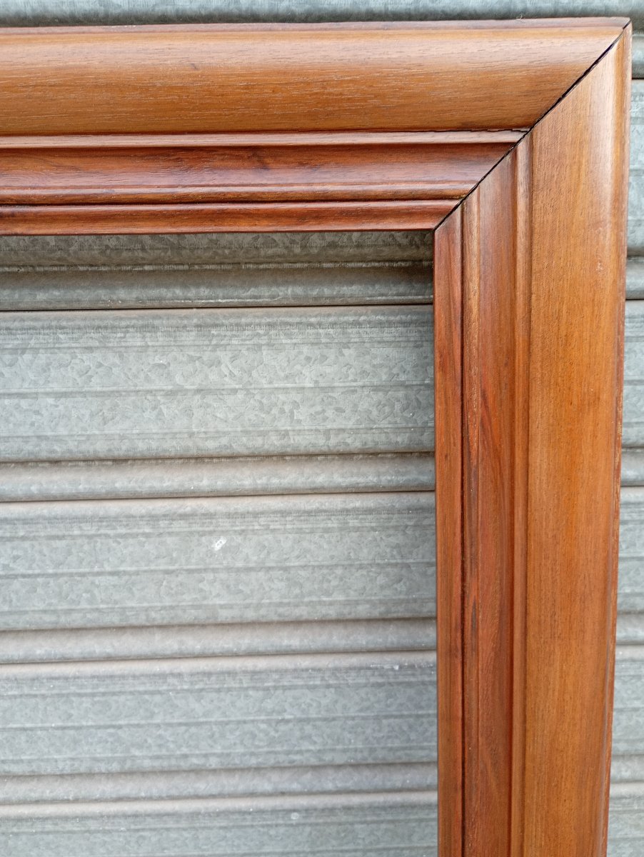 Grand cadre fin 19è en bois fruitier vue 115,5x85 cm, approxim 50F (116x89)-photo-3