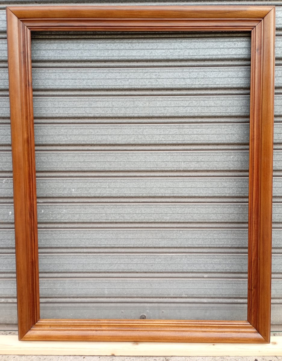 Grand cadre fin 19è en bois fruitier vue 115,5x85 cm, approxim 50F (116x89)-photo-2
