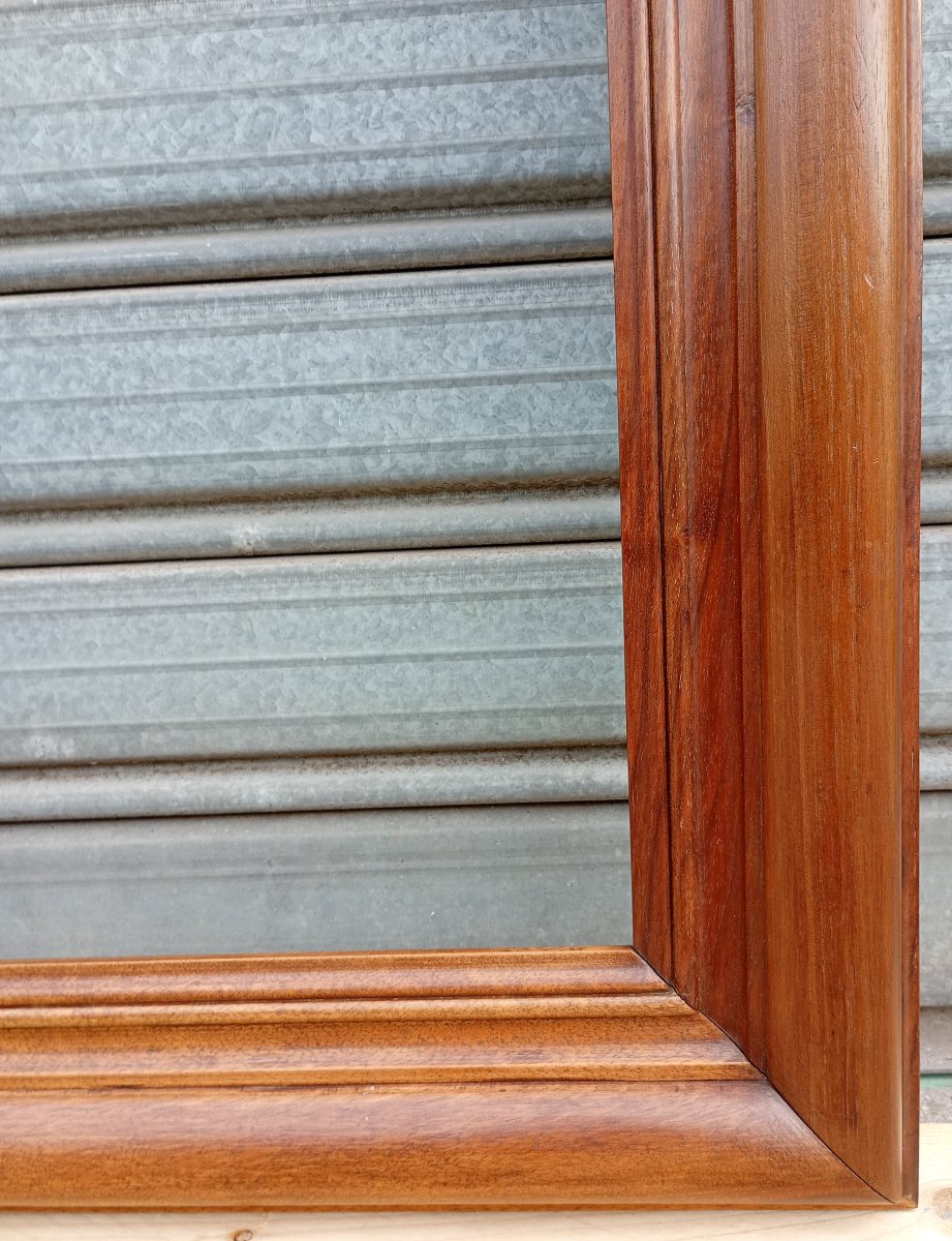 Grand cadre fin 19è en bois fruitier vue 115,5x85 cm, approxim 50F (116x89)-photo-5
