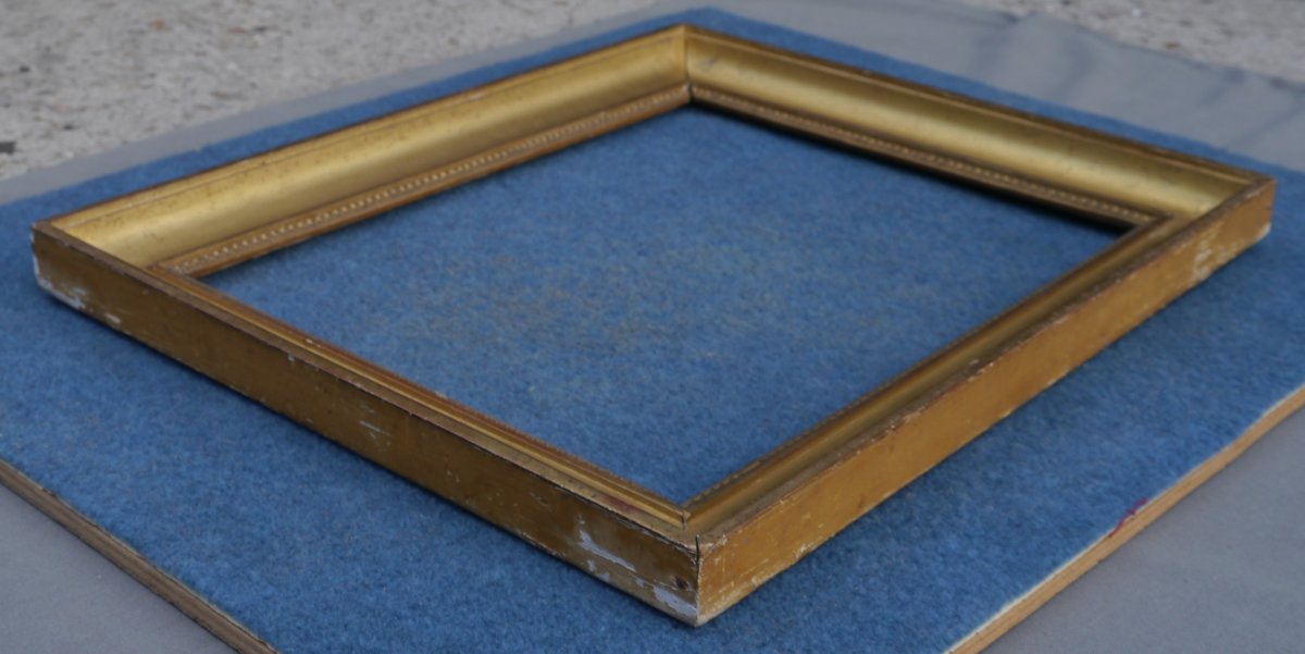 Cadre doré XIXè pour 6F (41x33) vue 39,4x31,4 cm-photo-5