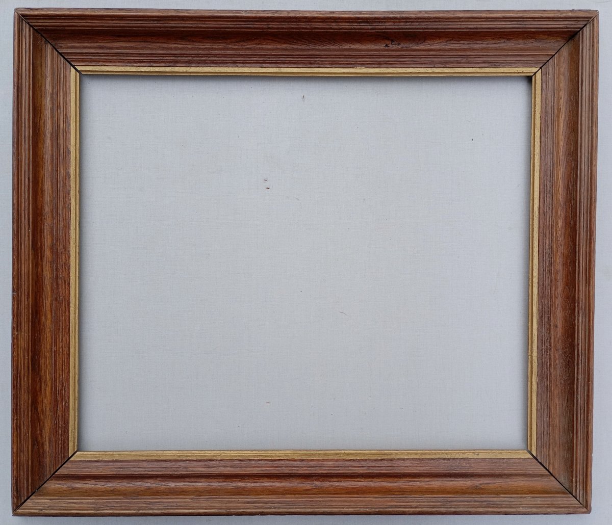 Cadre en bois chêne fin 19è pour 10F (55x46) vue 54,1x45,1 cm