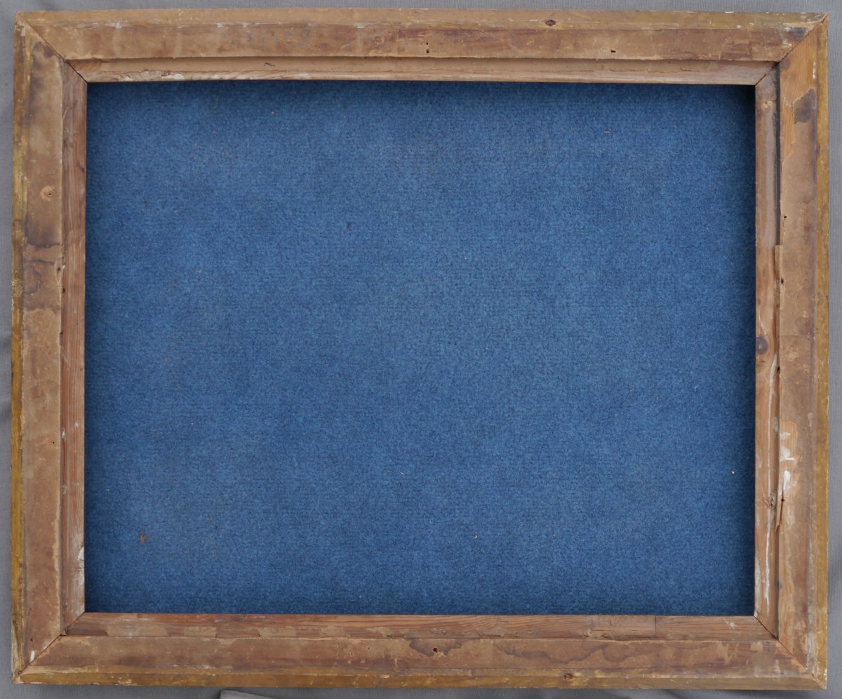 Cadre doré 19è vue 60,7x48,5 cm pour approx 12F (61x50) à restaurer-photo-8