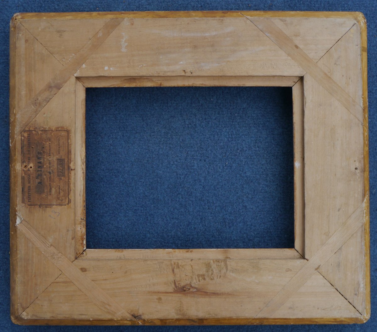 19th-century Gilded Frame With Channels For 3f (27x22), View Size 26x20.3 Cm, In Need Of Restoration-photo-5