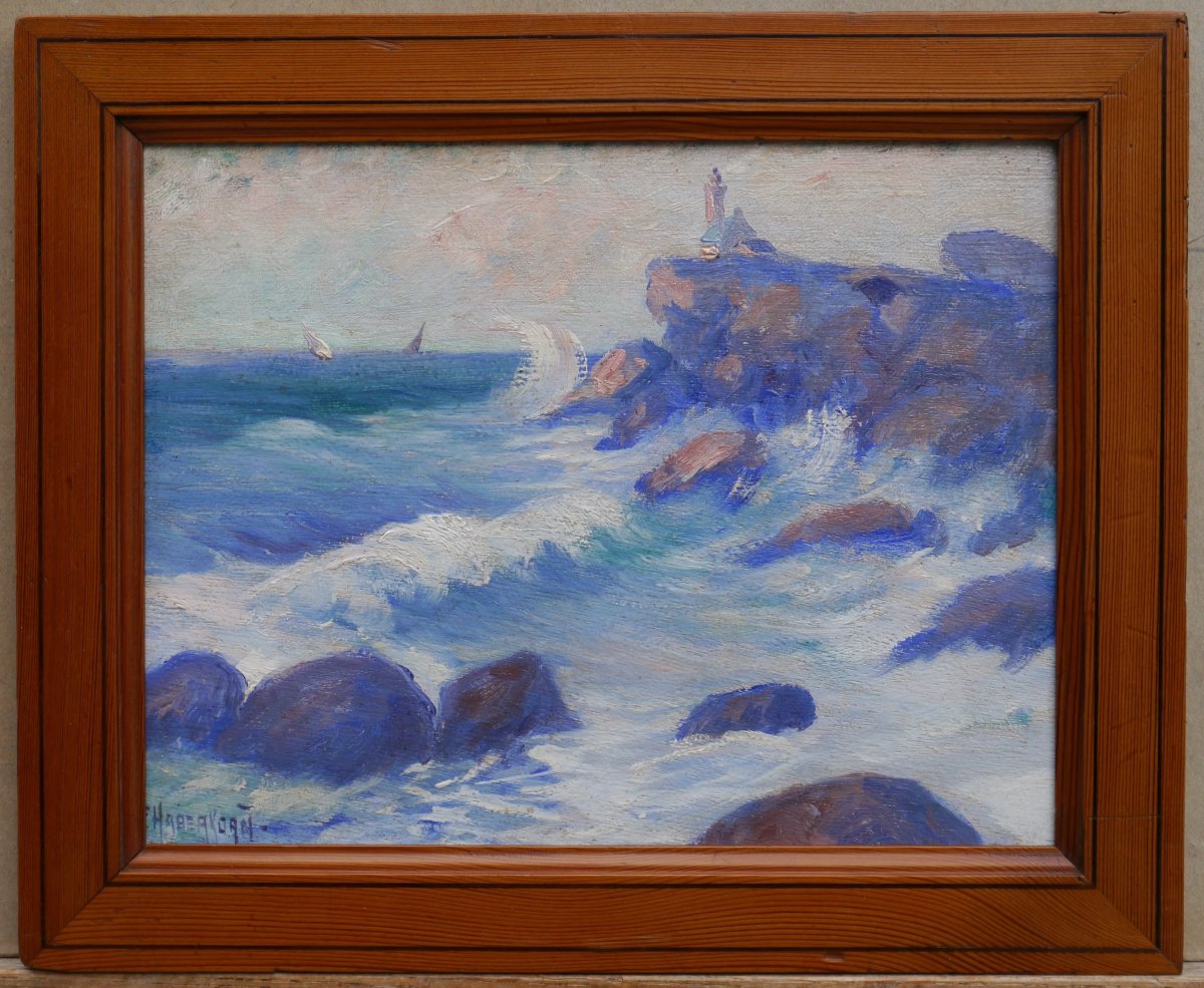 Ploumanac'h Lighthouse, Perros-guirec.  F. Haberkoan (20th Century)