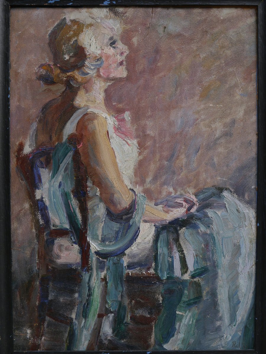 Portrait femme, esquisse XXè siècle 1930/40 signée à identifier