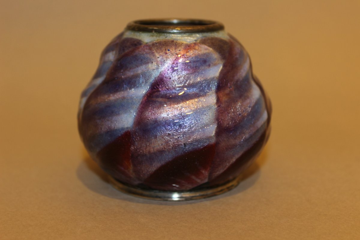 Camille Fauré (1874-1956), petit vase émaillé art déco-photo-4