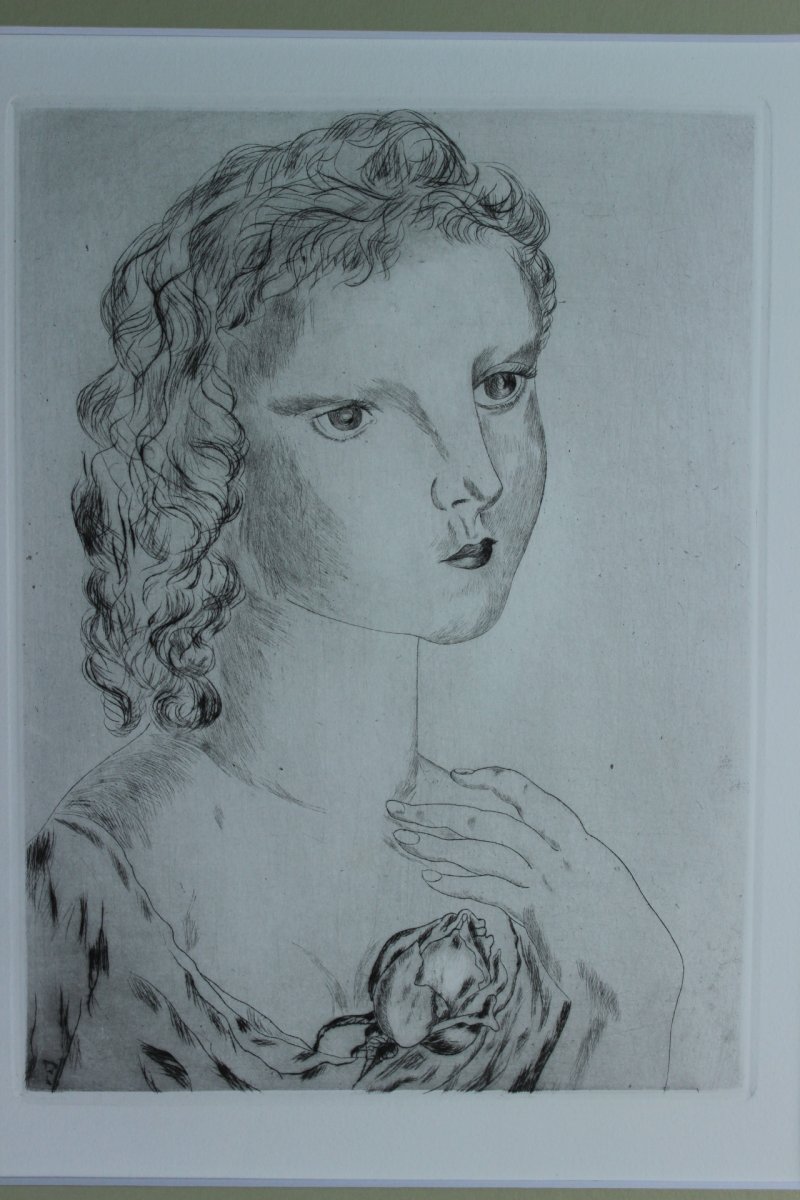 Femme à La Rose, Foujita (1886-1968)-photo-2