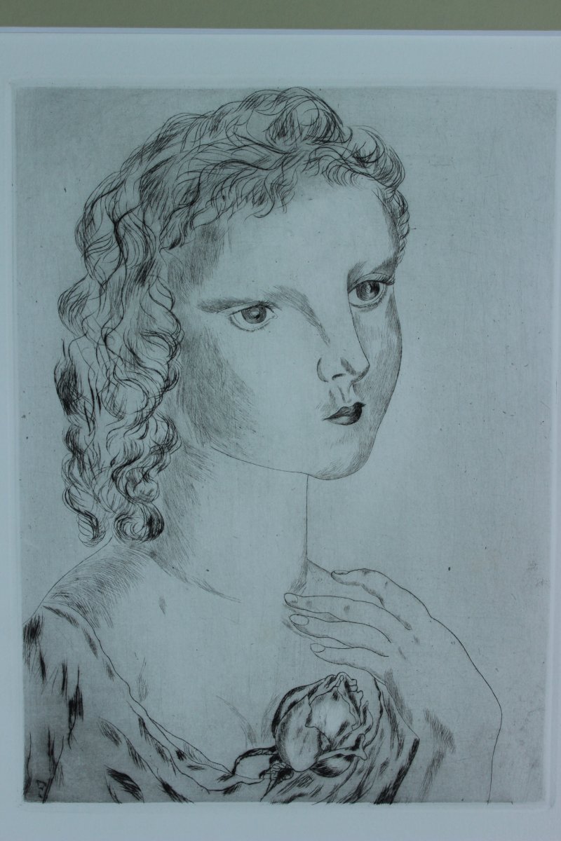Femme à La Rose, Foujita (1886-1968)-photo-3