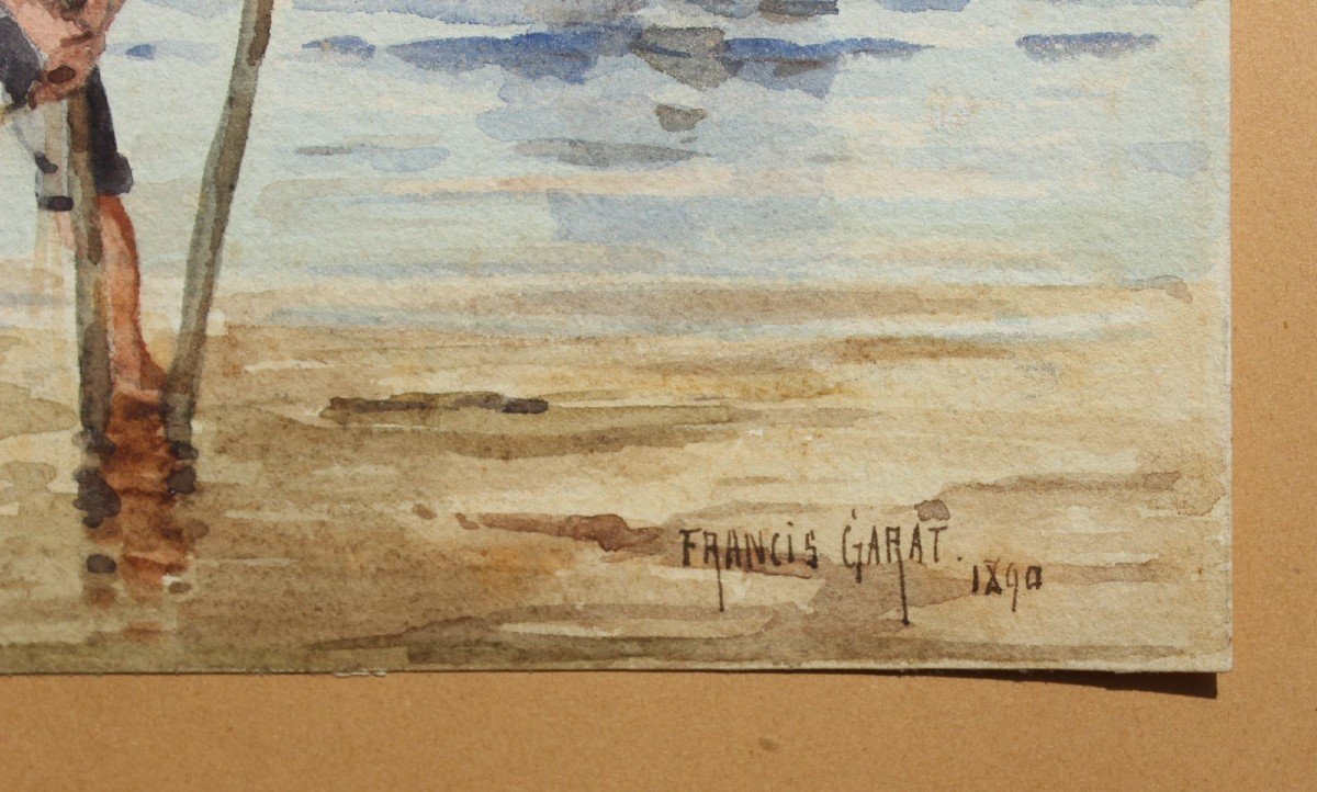 Francis Garat né en 1870 ou 1853 - Bassin d'Arcachon, plage animée-photo-5